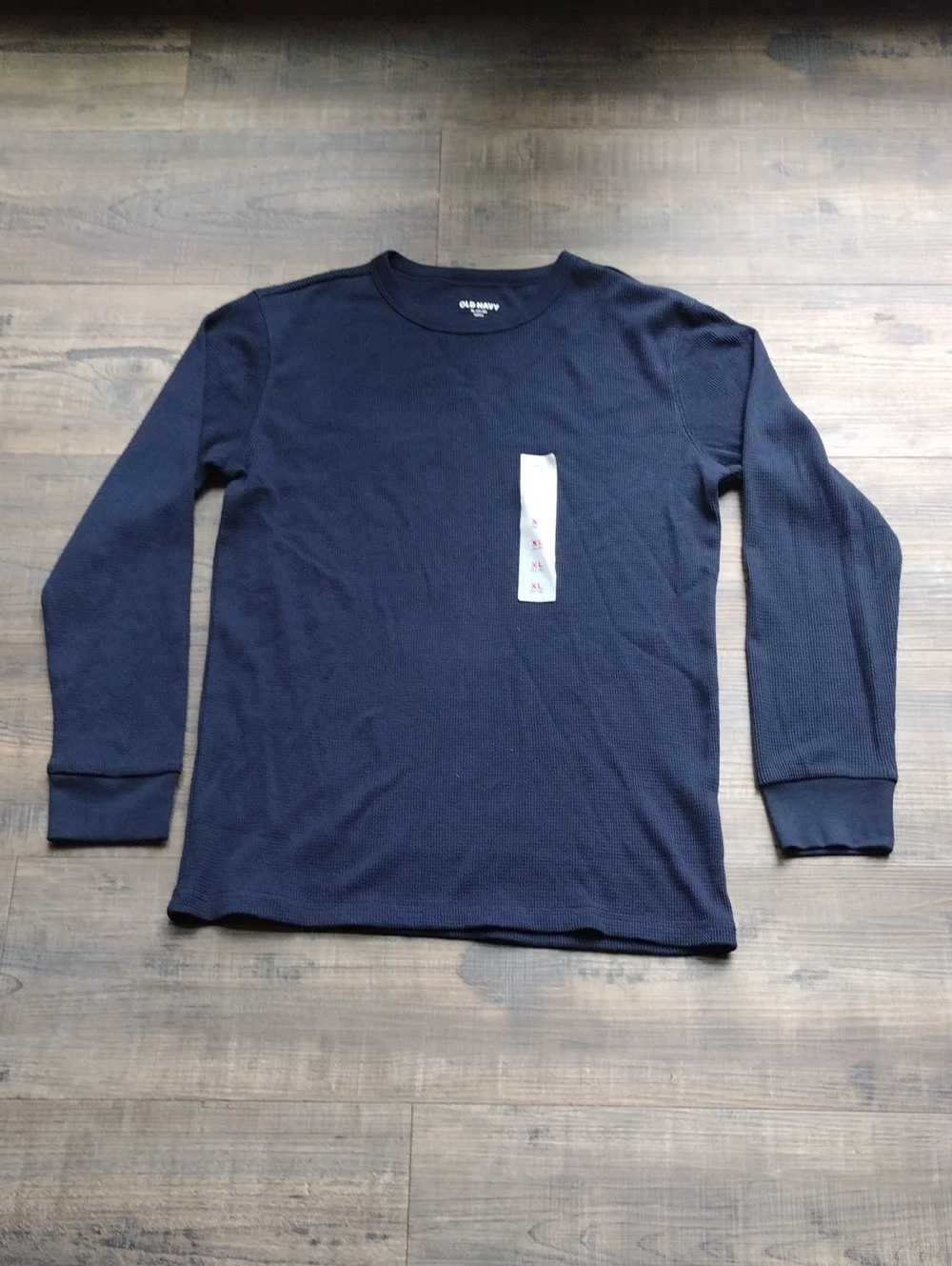 Old Navy Navy Blue Long-Sleeve Waffle Thermal Tee